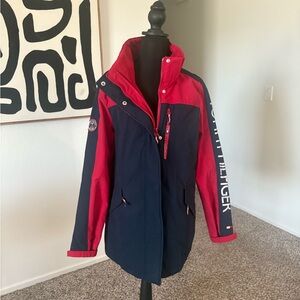 Tommy Hilfiger Women's Bold Red and Navy Ski Jacket
